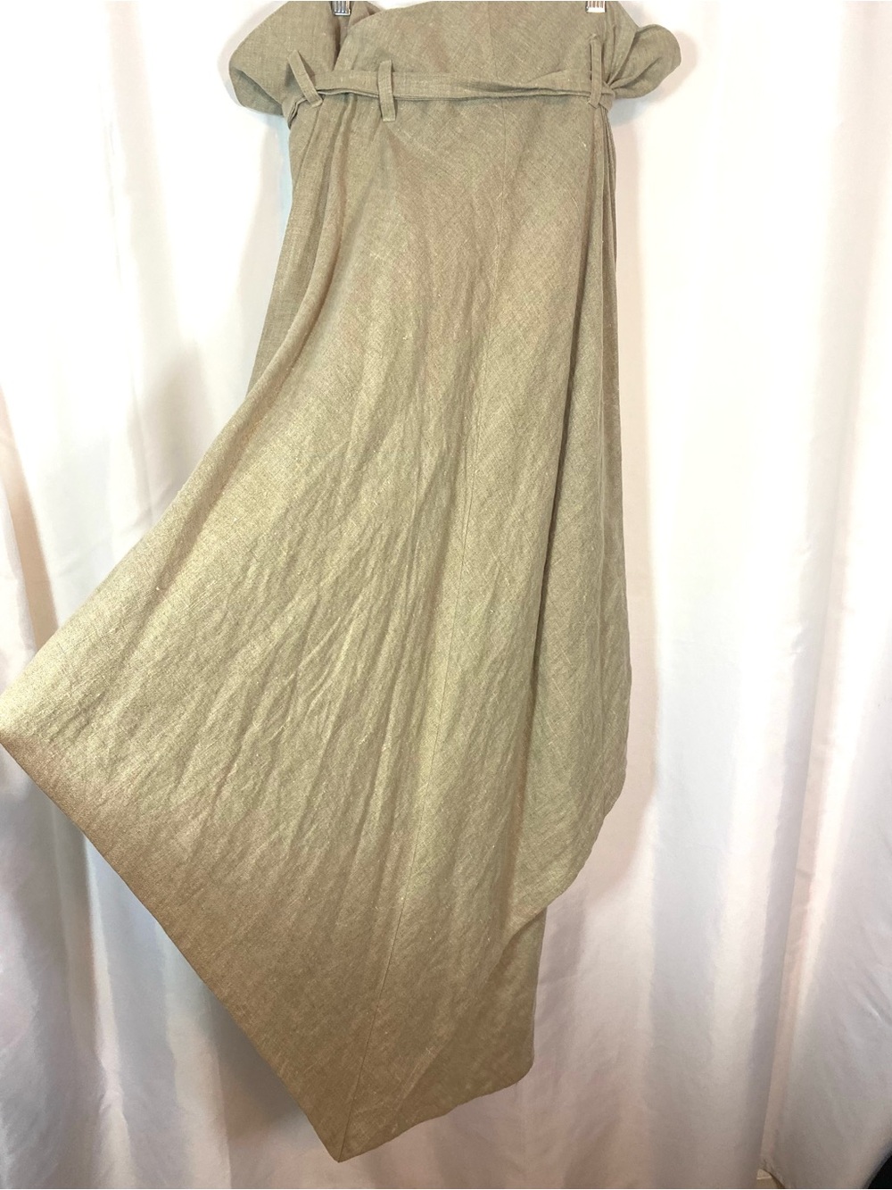 Vtg MIZONO Natural Linen Lagenlook Maxi Skirt - Picture 6 of 7